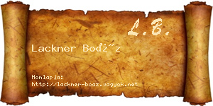 Lackner Boáz névjegykártya